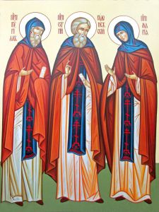 Преподобные Киприян,Сергий Радонежский и Мария